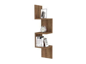 Mensola da parete in legno "Zikzak" - 25 x 25 x 105 cm - Noce