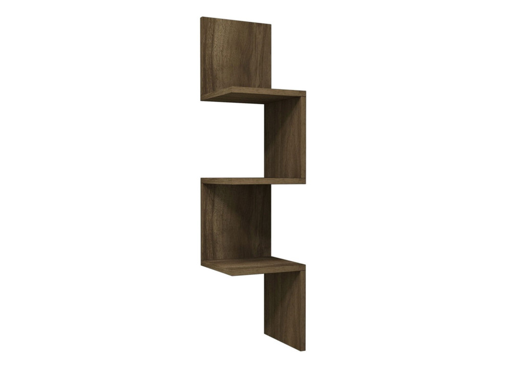 Mensola da parete in legno "Zikzak" - 25 x 25 x 105 cm - Noce