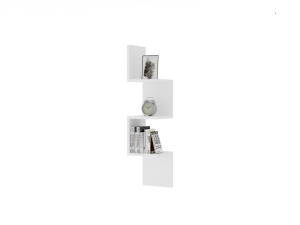 Scaffale da parete in legno "Zikzak" - 25 x 25 x 105 cm - Bianco
