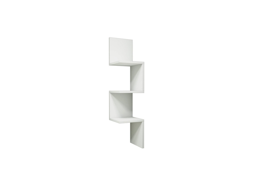 Scaffale da parete in legno "Zikzak" - 25 x 25 x 105 cm - Bianco