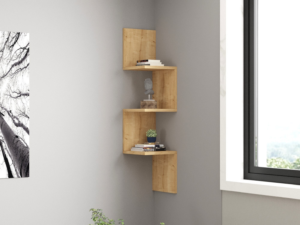 Mensola da parete in legno "Zikzak" - 25 x 25 x 105 cm - Saphir