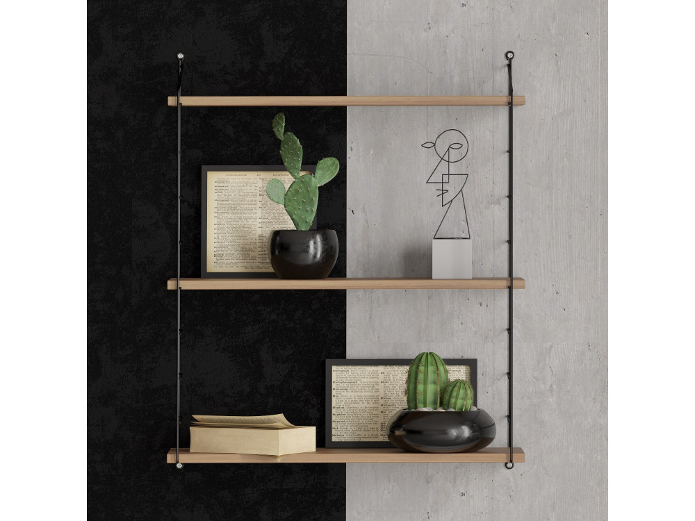Mensola da parete in legno "Armoni" - 72 x 20 x 85 cm - Noce