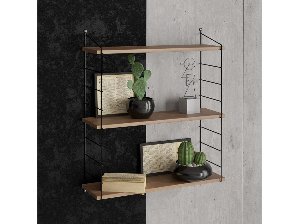 Mensola da parete in legno "Armoni" - 72 x 20 x 85 cm - Noce
