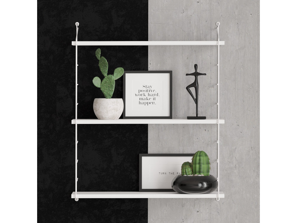 Mensola da parete in legno "Armoni" - 72 x 20 x 85 cm - Bianco