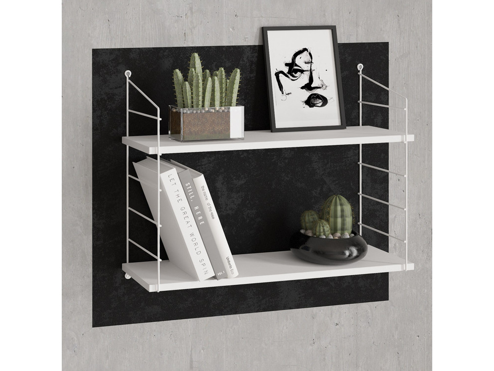 Mensola da parete in legno "Armoni" - 72 x 20 x 58 cm - Bianco