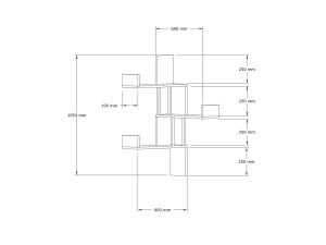 Mensola a muro in legno "Bombe" - 60 x 20 x 105 cm - Bianco