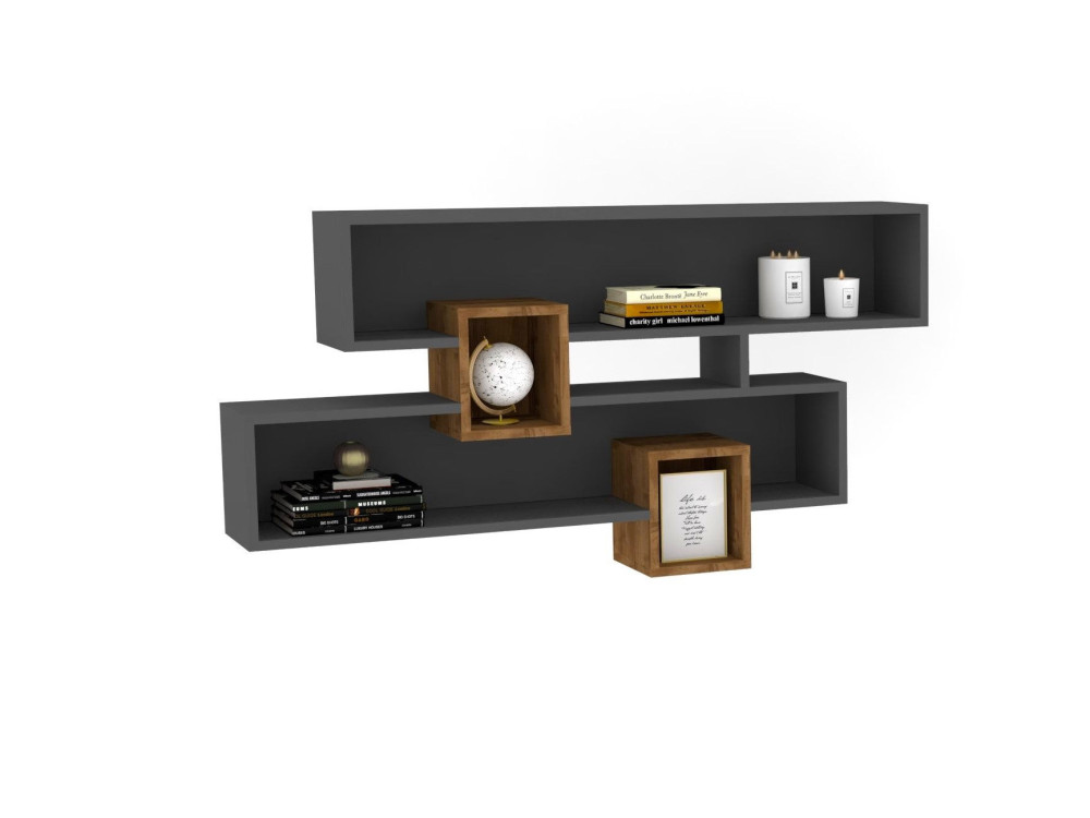 Mensola da parete in legno "Karen" - 120 x 22 x 75 cm - NoceAntracite