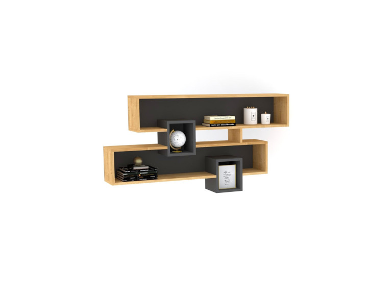 Mensola da parete in legno "Karen" - 120 x 22 x 72 cm - SaphirAnthracite