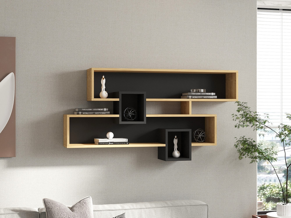 Mensola da parete in legno "Karen" - 120 x 22 x 72 cm - SaphirAnthracite