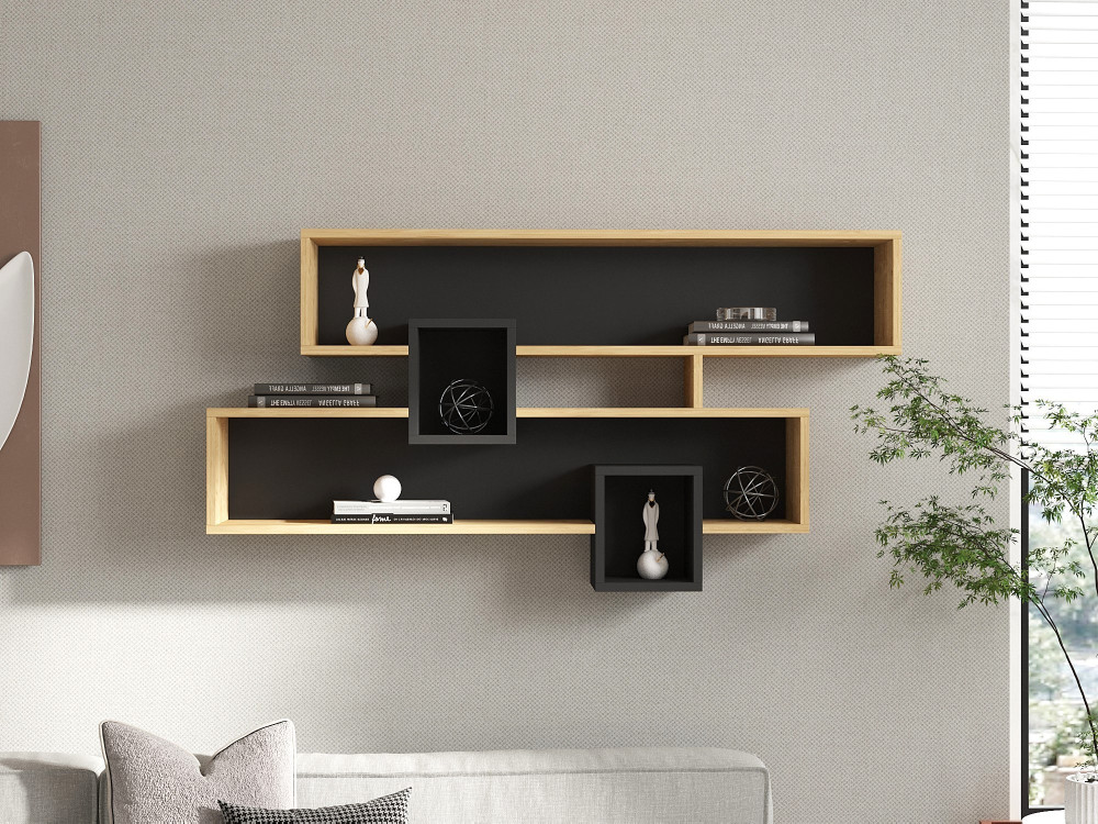 Mensola da parete in legno "Karen" - 120 x 22 x 72 cm - SaphirAnthracite