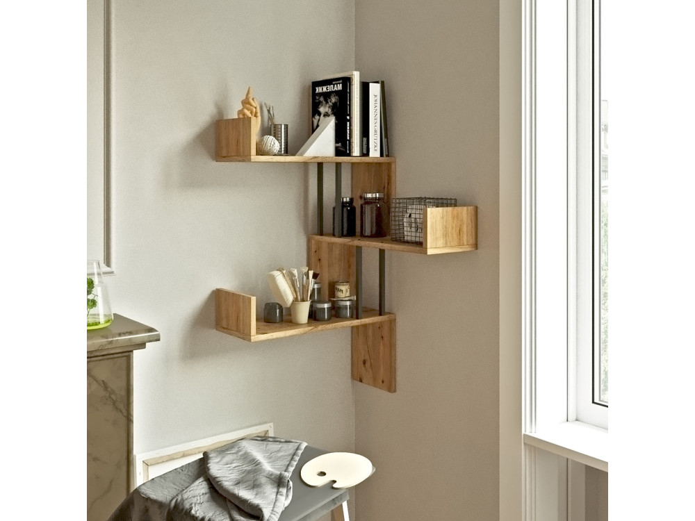 Mensola da parete in legno "VG17" - 60 x 60 x 109 cm - Pino Atlantico