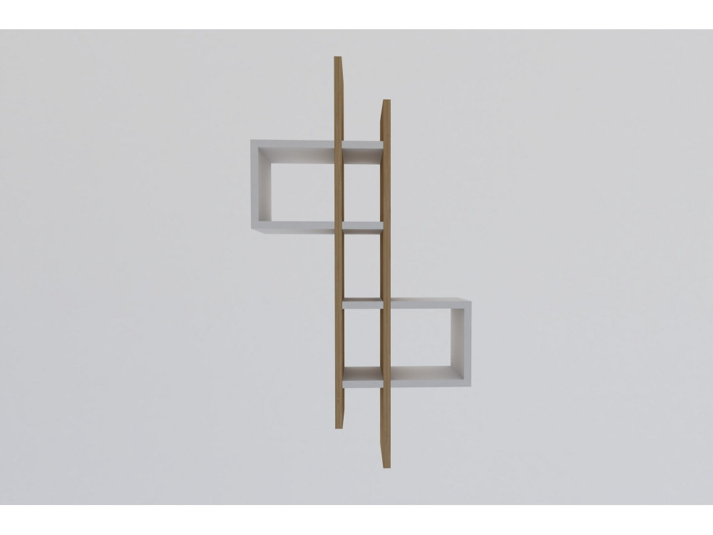 Mensola da parete in legno "Emse" - 53 x 19 x 108 cm - Rovere bianco zaffiro