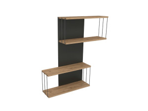 Mensola da parete in legno "Destan" - 65 x 19 x 96 cm - Marrone