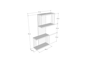 Mensola da parete in legno "Destan" - 65 x 19 x 96 cm - Bianco