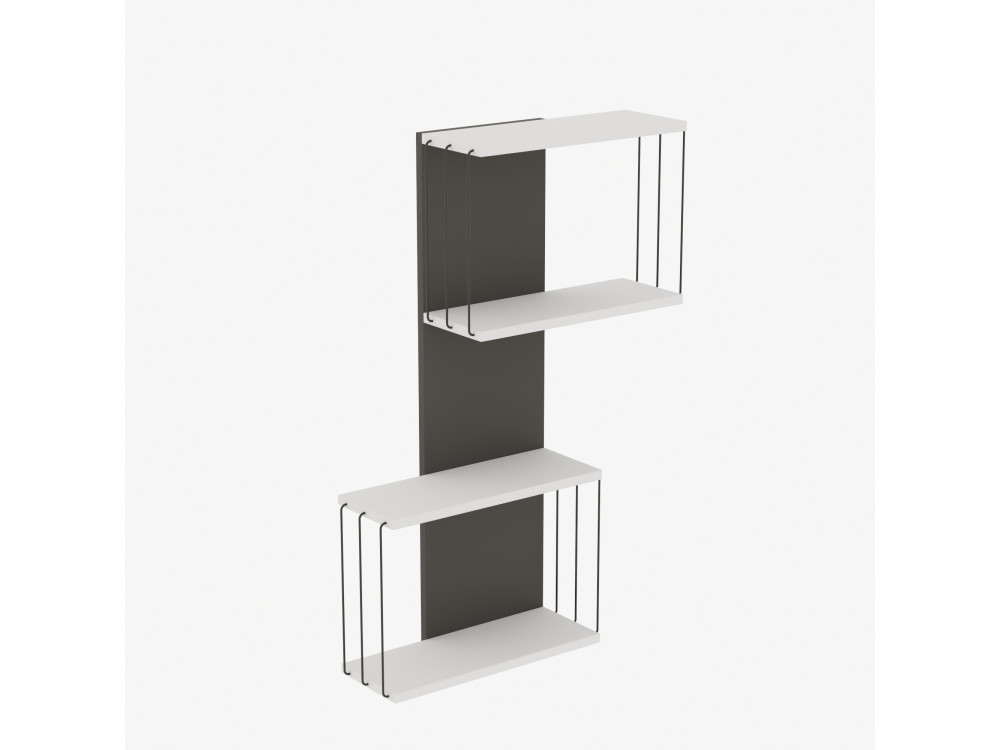 Mensola da parete in legno "Destan" - 65 x 19 x 96 cm - Bianco