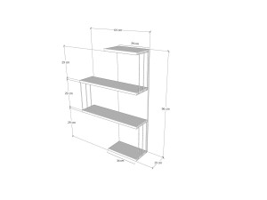 Mensola da parete in legno "Cambel" - 64 x 19 x 96 cm - Bianco