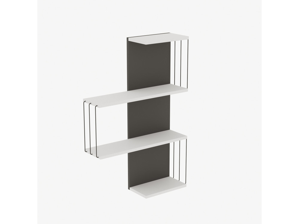 Mensola da parete in legno "Cambel" - 64 x 19 x 96 cm - Bianco