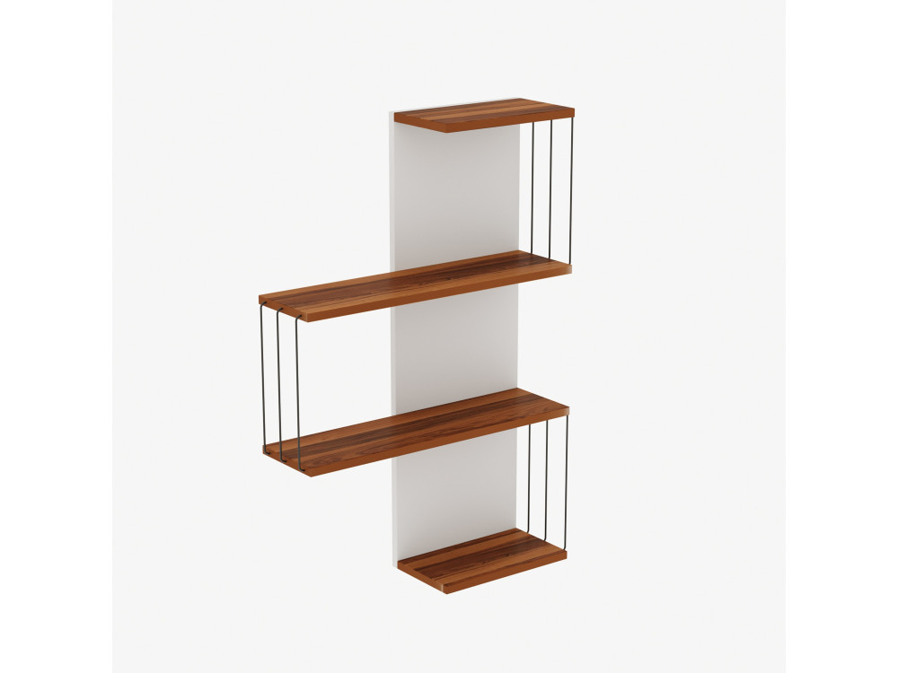 Mensola da parete in legno "Cambel" - 64 x 19 x 96 cm - Marrone
