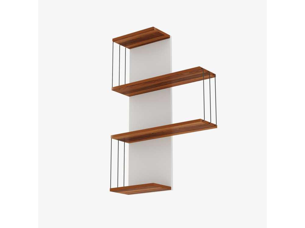 Mensola da parete in legno "Cambel" - 64 x 19 x 96 cm - Marrone
