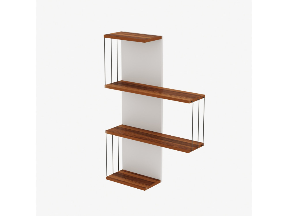 Mensola da parete in legno "Cambel" - 64 x 19 x 96 cm - Marrone