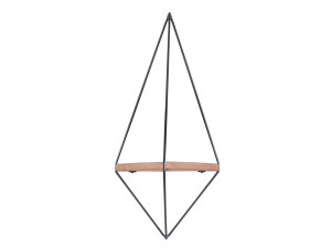 WR039" mensola geometrica da parete in legno - 23 x 15 x 60 cm - Marrone