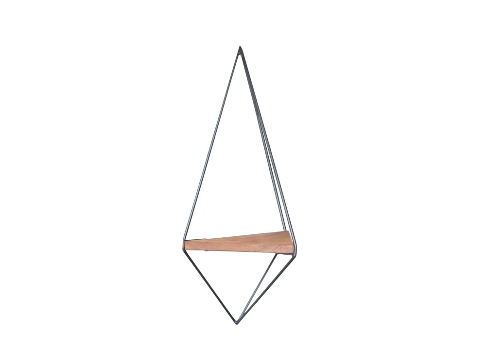 WR039" mensola geometrica da parete in legno - 23 x 15 x 60 cm - Marrone