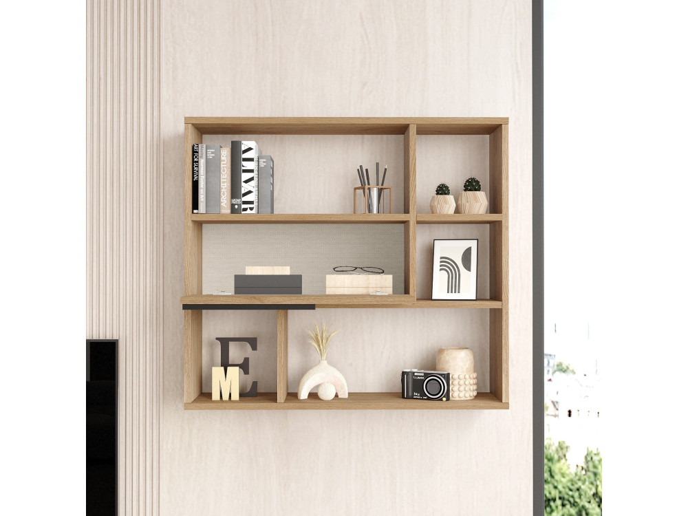Mensola da parete in legno "Calvin" - 90 x 22 x 81 cm - Marrone