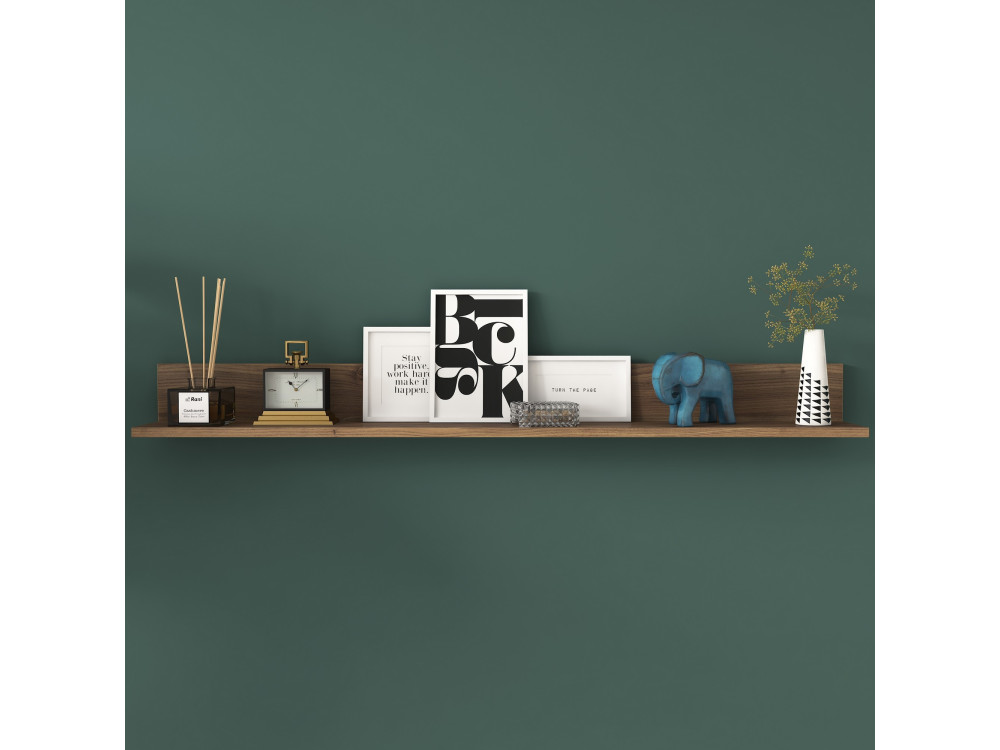 Mensola da parete in legno "Eno" - 135 x 13 x 15 cm - Marrone