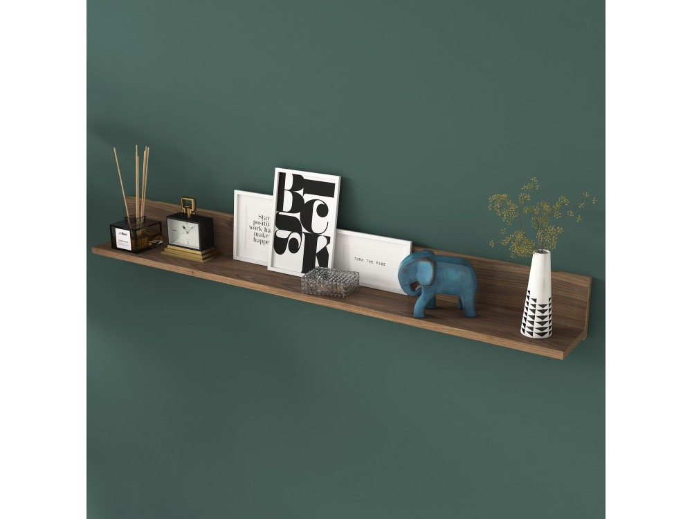 Mensola da parete in legno "Eno" - 135 x 13 x 15 cm - Marrone
