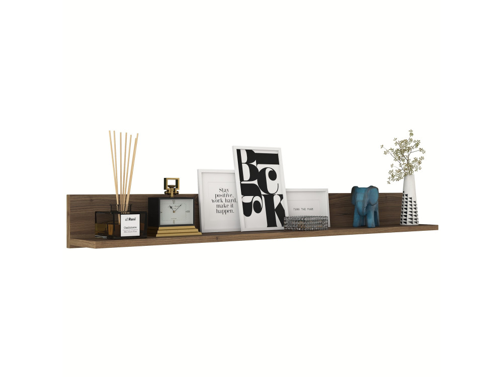Mensola da parete in legno "Eno" - 135 x 13 x 15 cm - Marrone