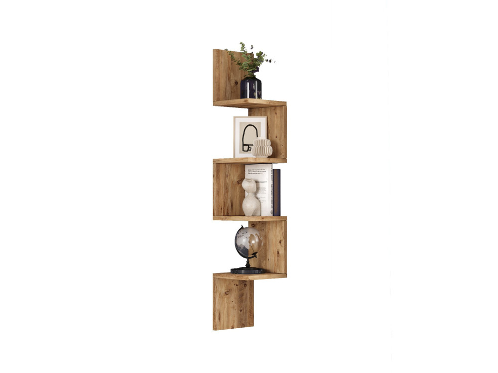 Mensola da parete in legno "Lula" - 22 x 22 x 117 cm - Marrone