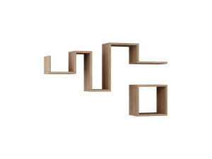 Mensola da parete in legno "Follow" - 116 x 20 x 45 cm - Marrone