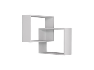 Set di 2 mensole angolari in legno "Ring" - 68 x 60 x 68 cm - Bianco