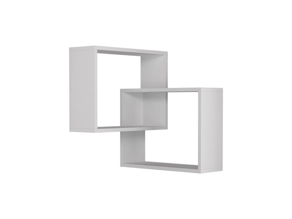Set di 2 mensole angolari in legno "Ring" - 68 x 60 x 68 cm - Bianco