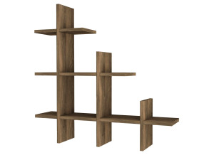 Mensola da parete in legno "Juke" - 76 x 18 x 80 cm - Marrone