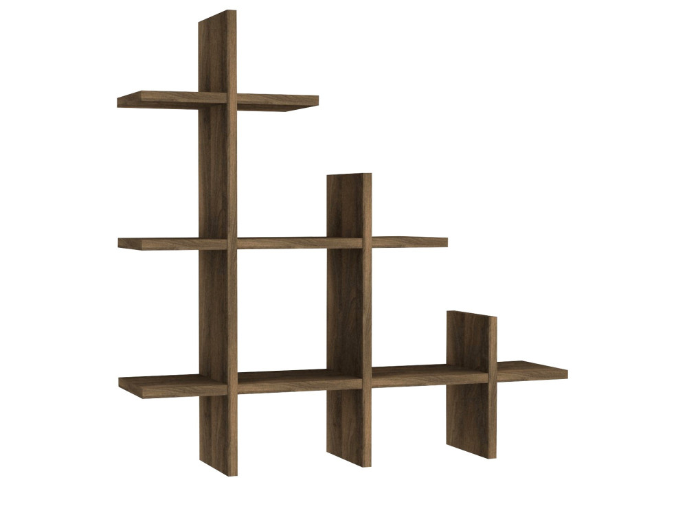 Mensola da parete in legno "Juke" - 76 x 18 x 80 cm - Marrone
