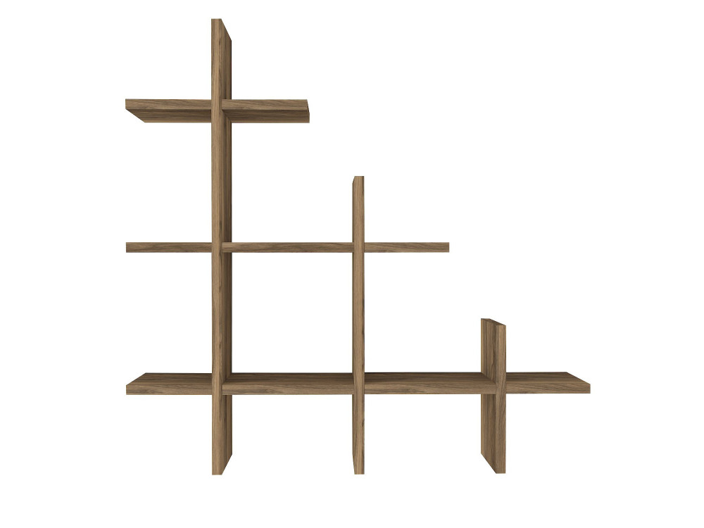 Mensola da parete in legno "Juke" - 76 x 18 x 80 cm - Marrone