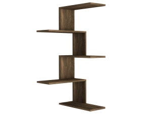 Mensola angolare in legno "Caniko" - 51 x 29 x 109 cm - Marrone
