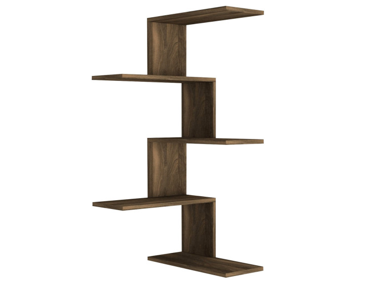 Mensola angolare in legno "Caniko" - 51 x 29 x 109 cm - Marrone