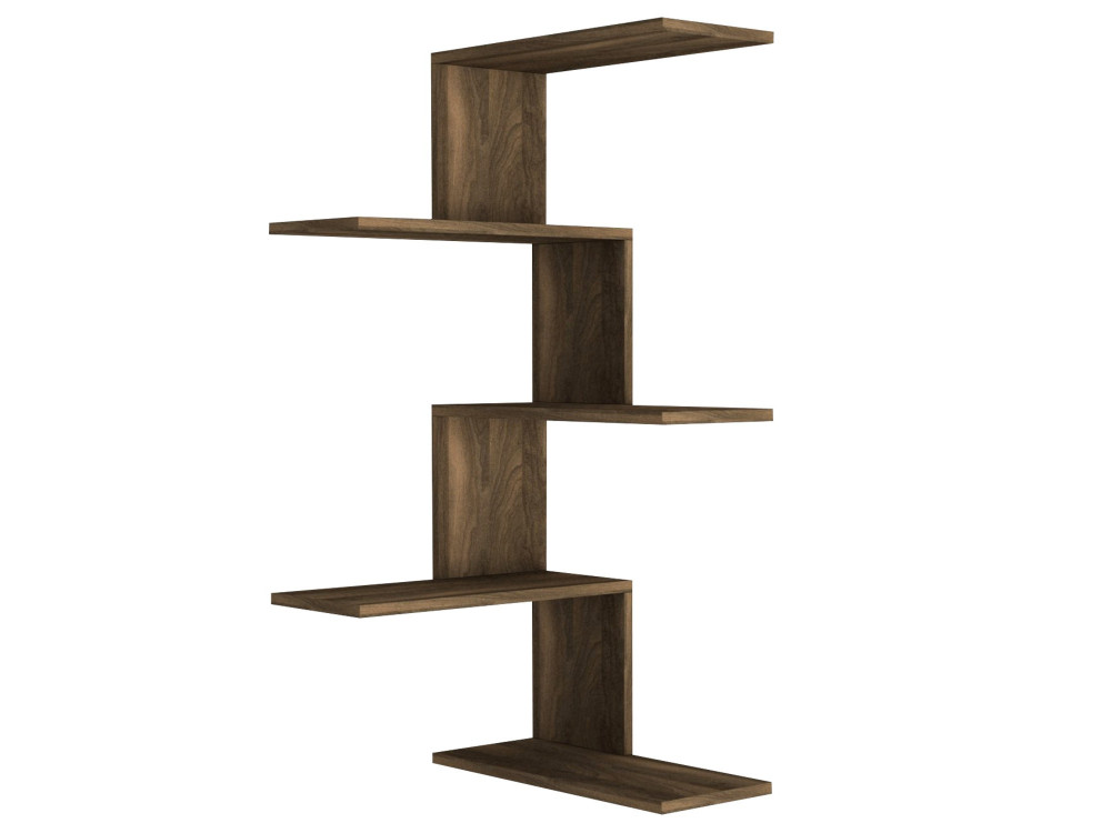 Mensola angolare in legno "Caniko" - 51 x 29 x 109 cm - Marrone