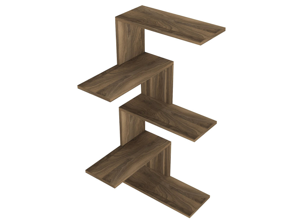 Mensola angolare in legno "Caniko" - 51 x 29 x 109 cm - Marrone