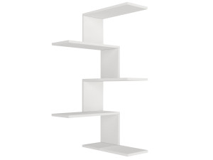 Mensola angolare in legno "Caniko" - 51 x 29 x 109 cm - Bianco