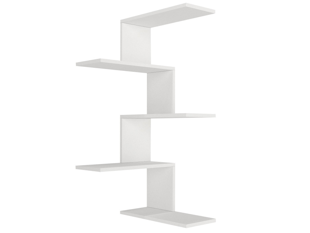 Mensola angolare in legno "Caniko" - 51 x 29 x 109 cm - Bianco