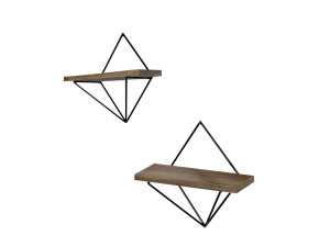 Mensole da parete in legno "WR046" - 30 x 14 x 30 cm - Marrone
