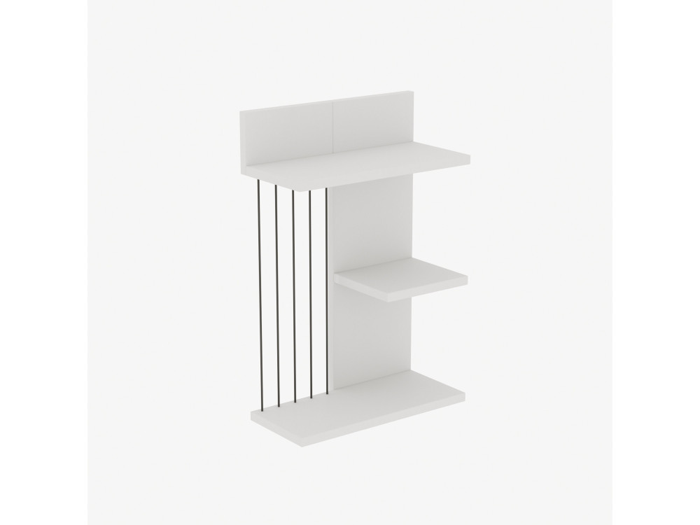 Scaffale a parete in legno "Kinik" - 40 x 19 x 60 cm - Bianco
