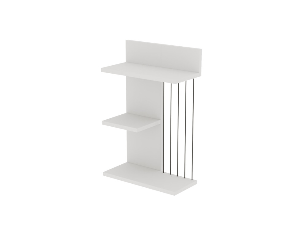 Scaffale a parete in legno "Kinik" - 40 x 19 x 60 cm - Bianco