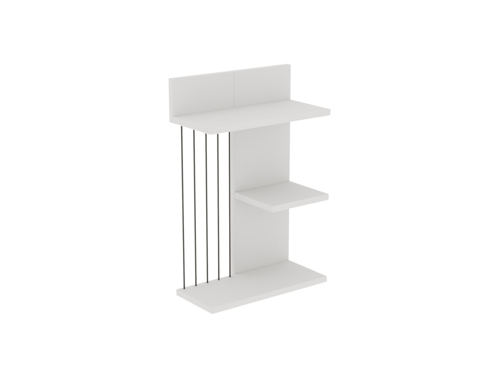 Scaffale a parete in legno "Kinik" - 40 x 19 x 60 cm - Bianco