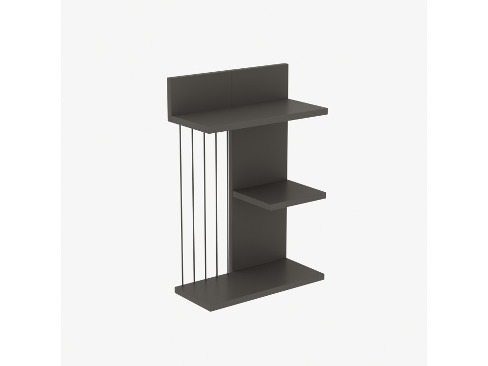 Scaffale da parete in legno "Kinik" - 40 x 19 x 60 cm - Grigio antracite