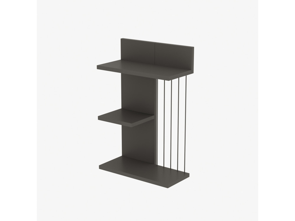 Scaffale da parete in legno "Kinik" - 40 x 19 x 60 cm - Grigio antracite
