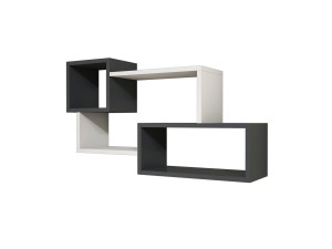 Mensola da parete in legno "Afro" - 90 x 20 x 51 cm - Grigio antracite